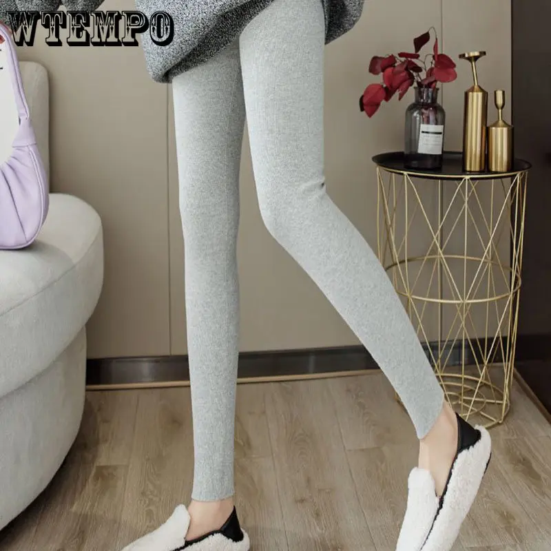 Extra-thick Leggings Women's Velvet Thickening Outer Wear Threaded Slim Warm Pants Autumn and Winter Plus Wholesale images - 6