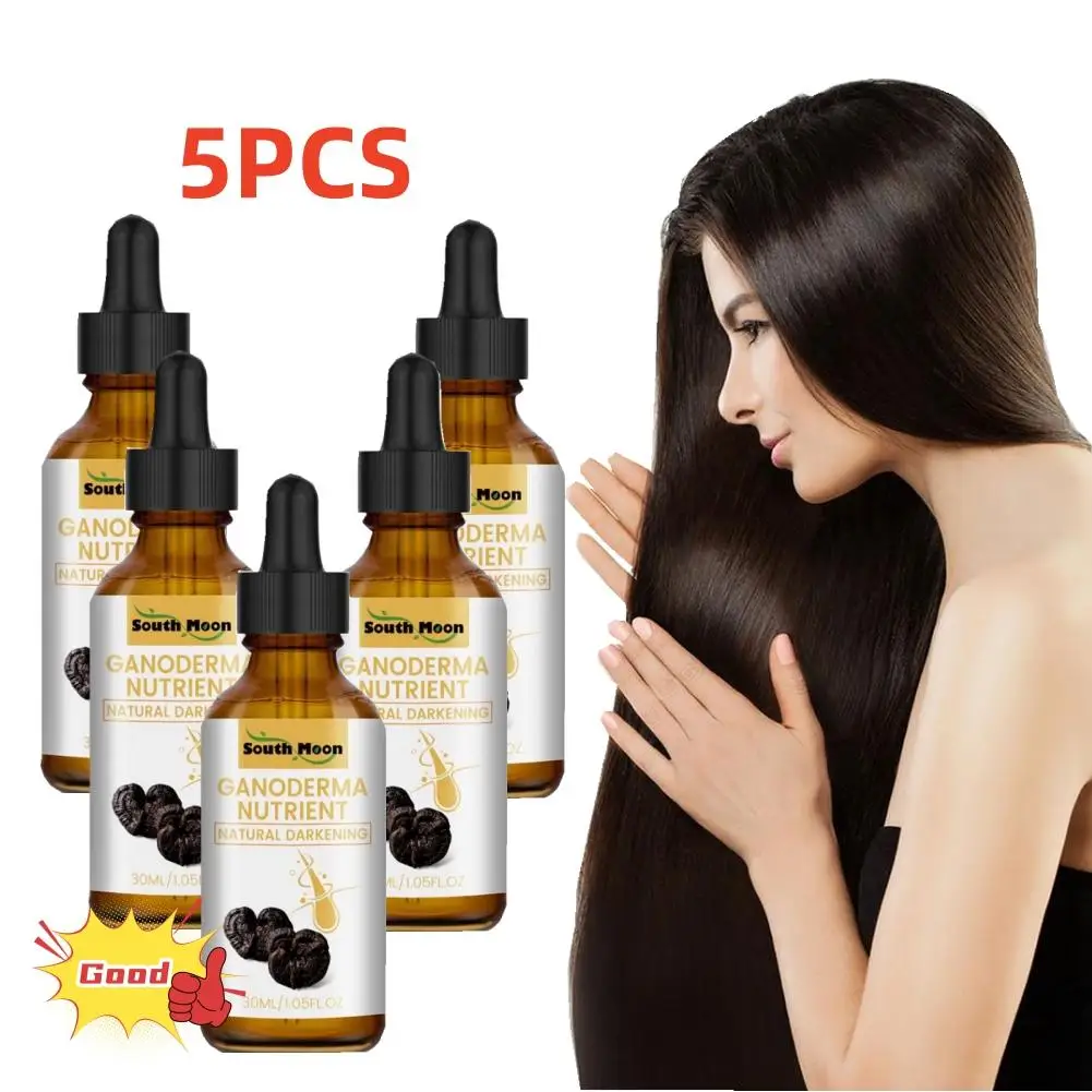 

5pcs Black Hair Oil For Repairing From White To Black Nourishing Moisturizing Scalp Herbal Lotion Liquid Repair Anti-frizz Hair