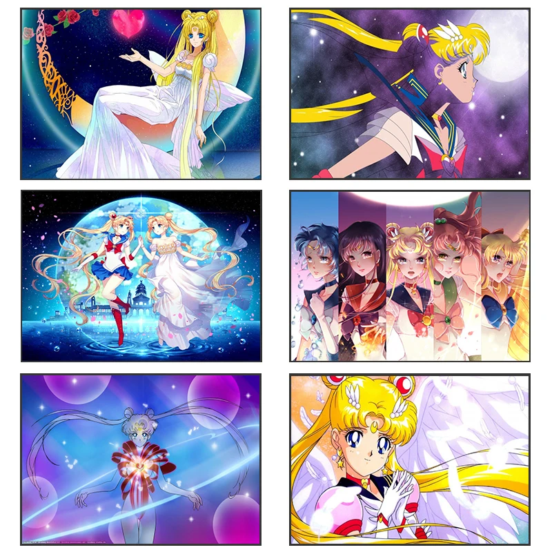 

Japanese Classic Anime Sailor Moon Canvas Paintings Mural Posters and Wall Art Prints Pictures for Modern Home Decor Unframed