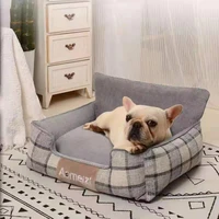 plaid detachable washable pet dog cat bed sleeping sofa cotton mat small medium large dog cat seat cushion backrest all season