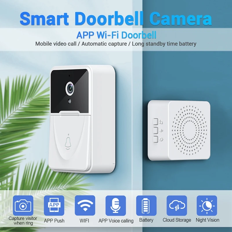 

Retail X3 Smart Video Doorbell Wireless Wifi Video Home Monitoring Night Vision Intercom Doorbell Support Mobile App Viewing