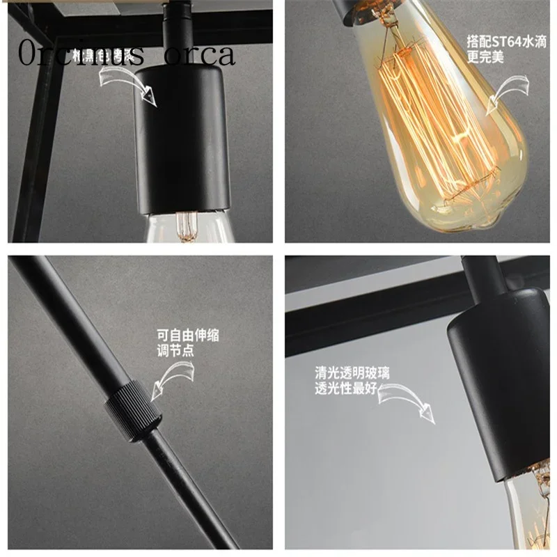 Промышленные ветровые ретро лофт железные стеклянные коробки люстры