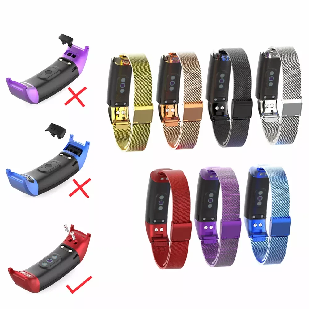 2pcs Smart Wristband Metal Strap Bracelets For Honor Band 5 Correa Stainless Steel For Huawei Honor Band 5/4 Strap Bracelets