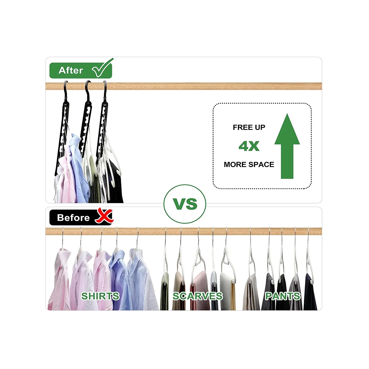 Вешалка для одежды организации и хранения Модернизированный шкаф хранилище 20 шт.