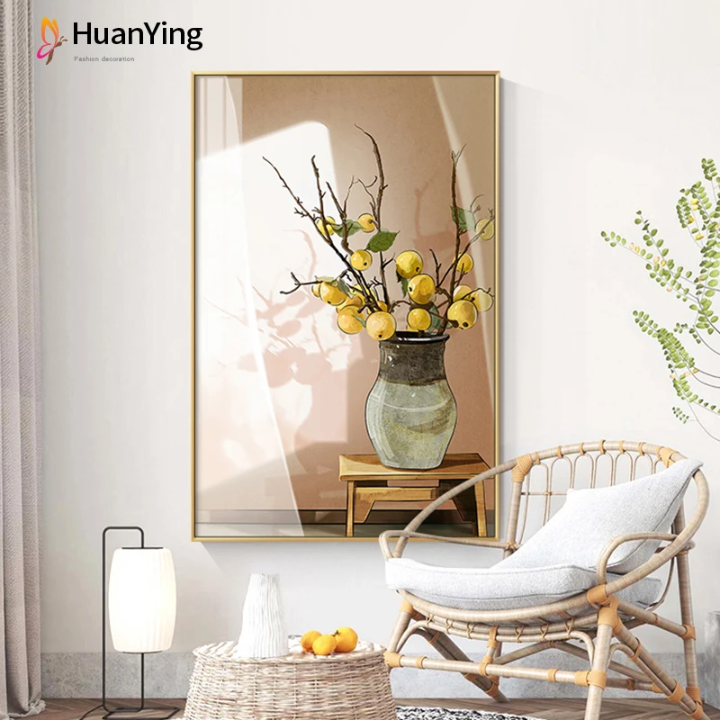 

Abstract Plant Vase Wall Art Landscape Poster Print Scandinavian Leaves Canvas Painting Picture for Living Room Hotel Home Decor
