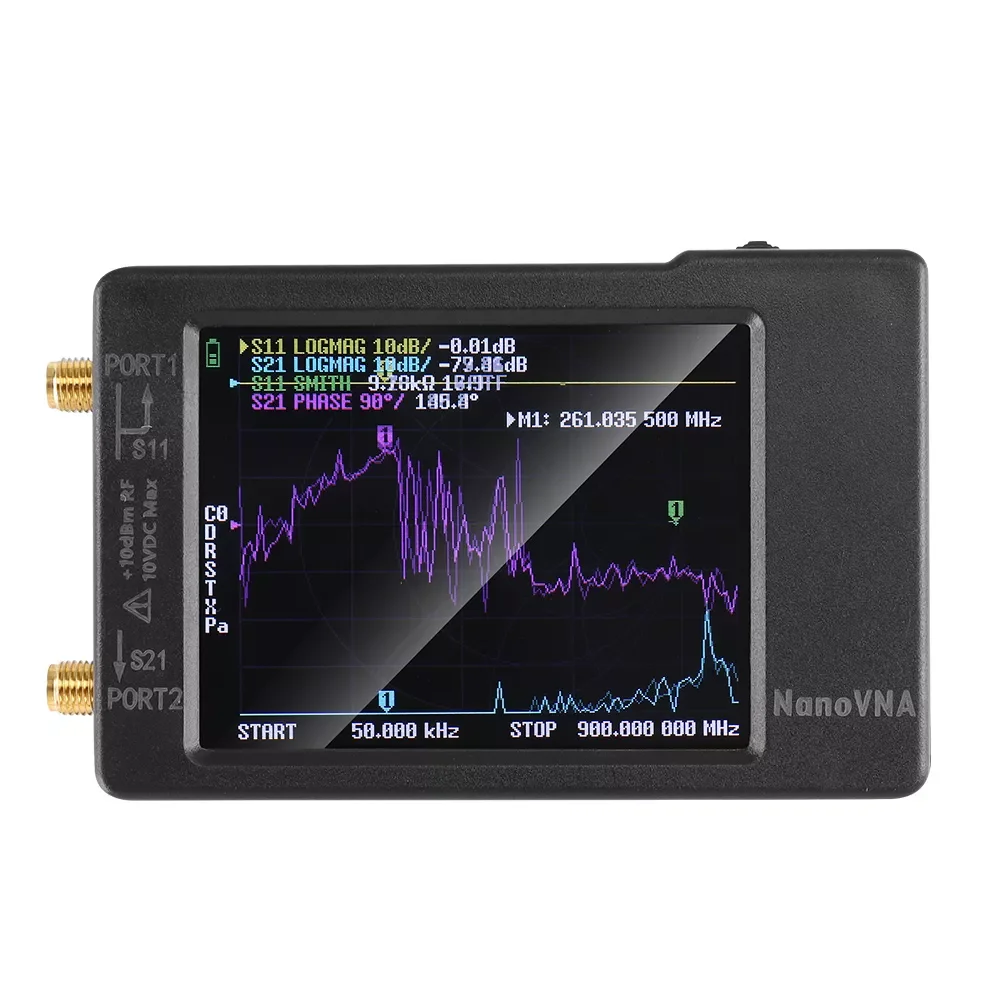 

NanoVNA-H Vector Network Antenna Analyzer 10KHz-1.5GHz MF HF VHF UHF W/ Shell SD Card Slot Supprt 32G Digital Nano VNA-H Tester