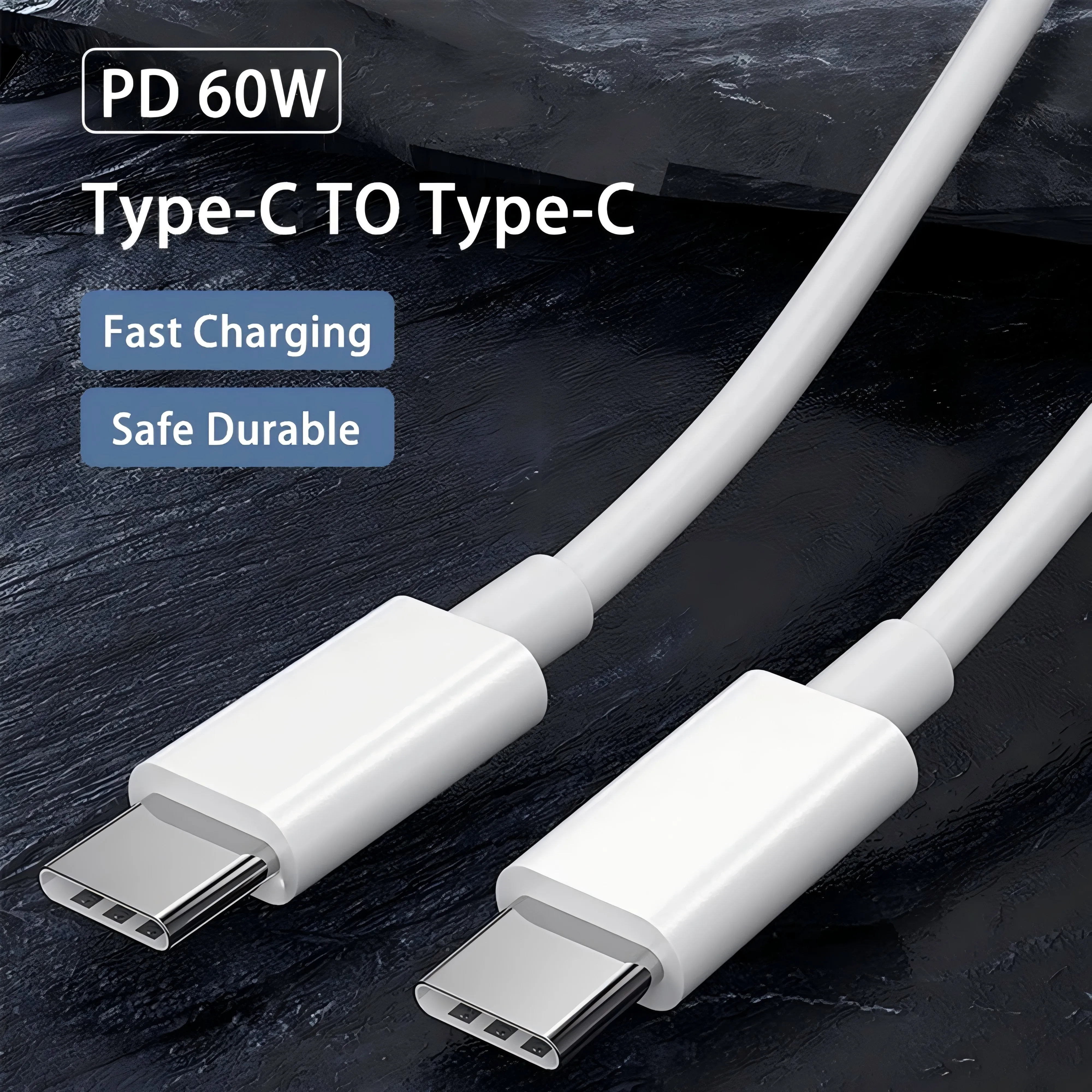 Фото NNBILI PD 60 Вт USB C — USB Type C Кабель для быстрой зарядки данных для Huawei, Samsung, Xiaomi, Macbook iPad Data Line Type C-Type C №2