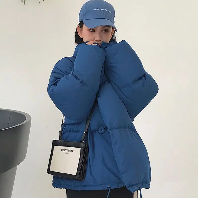 Women Puffy Cotton Coat Loose Red Parkas Korean Winter Warm Padded Jacket Fashion Woman 2022 Short Bread Overcoat Mujer Chaqueta