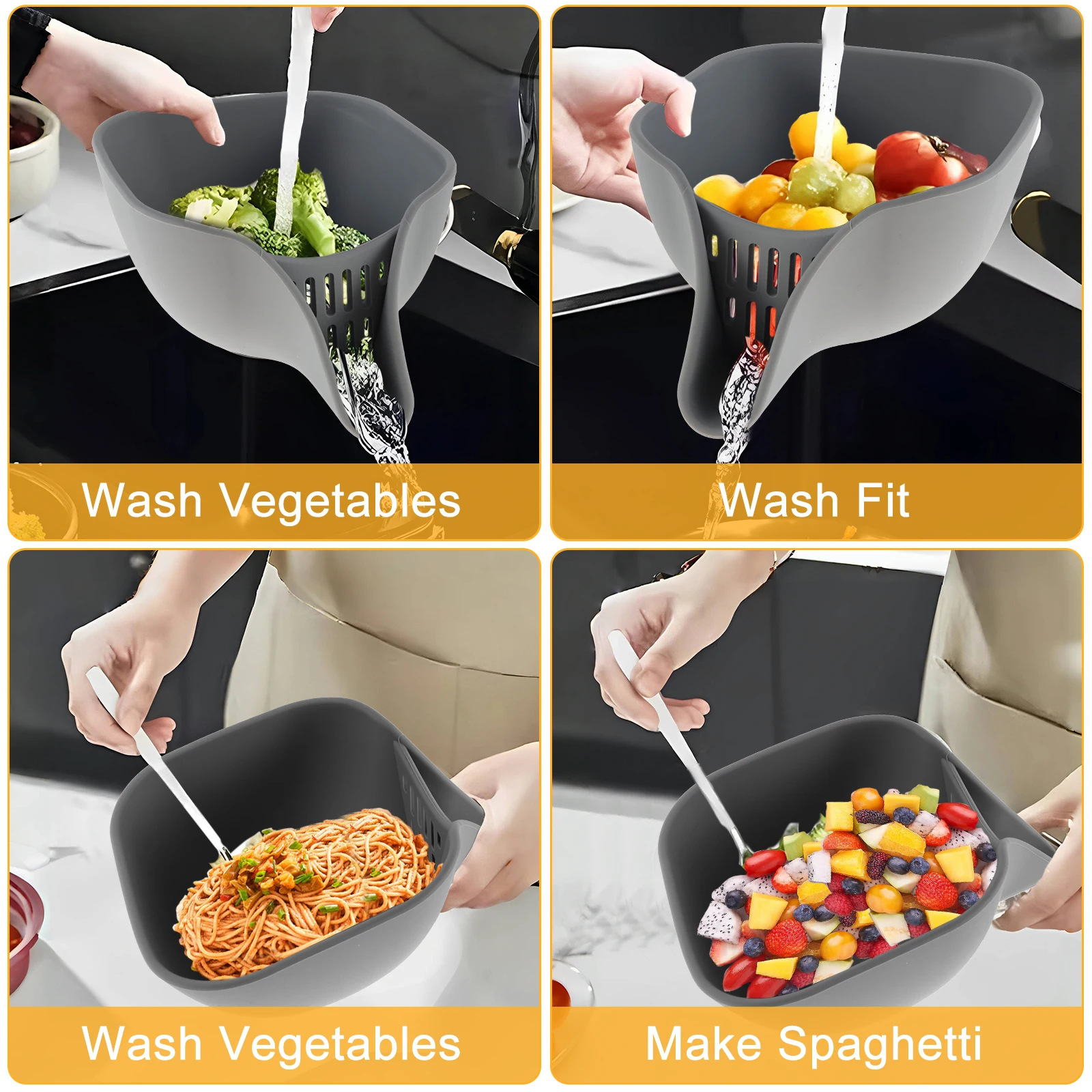 Силиконовая Сливная Корзина Многофункциональная Устойчивая К Высоким