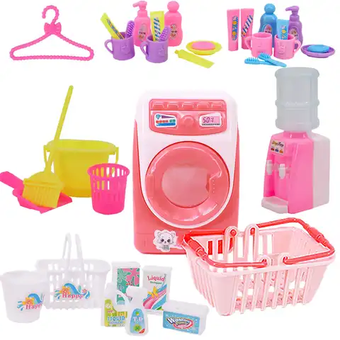 Мини-мебель Barbiees, мойка и швейная машина, диспенсер воды, набор платьев, аксессуары для детей, игровой домик, игрушки, подарок