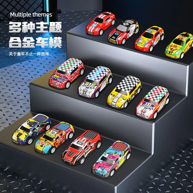 

30-100Pcs Alloy Racing Cars Storage Box Sheet Car Set Rebound Car Multiple Alloy Car Collections Children's Toys Birthday Gifts