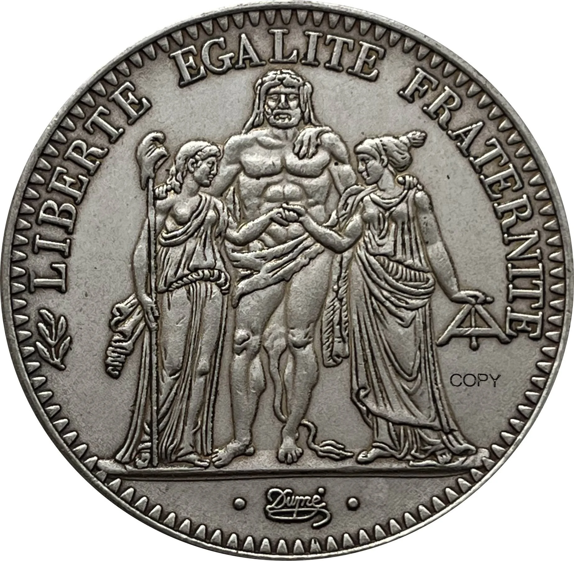 Франция, 1968, 10 франков, пятая Республика свобода, мельница, Посеребренная буква, дизайн краев в рельефной копии, монета