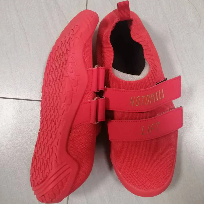 Water Reed 38-47 Men's Sneakers Indoor Gym Lightweight Sports Hard Pull Squat Training Shoes Pro Hook & Loop Weightlifting Shoes