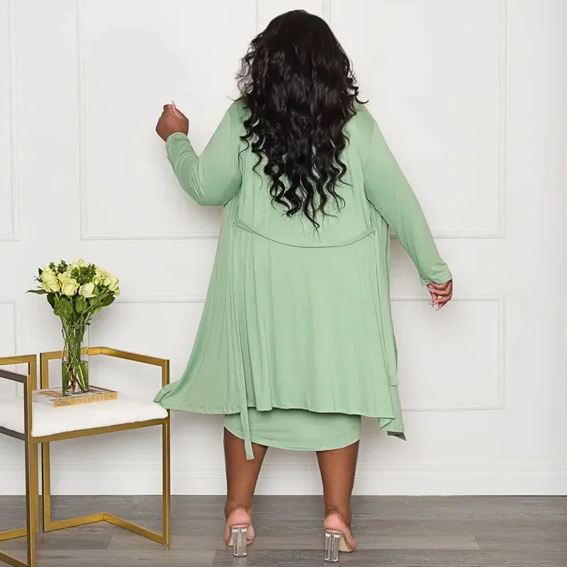 KEXU Женский комплект больших размеров с открытой строчкой макси-топ длинными