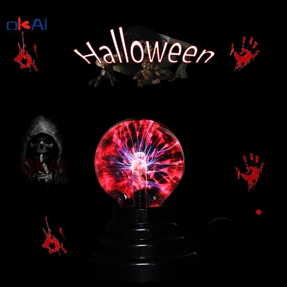 

LED Novelty Scary High-tech Touch Ball Lamp Halloween Decor Light Children Gift Plug Night Light Lava Party Decorative Lamp