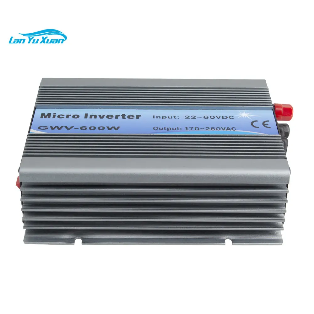 

PowMr 600W Solar Pure Sine Wave Micro Inverter 15-60Vdc 120V/230Vac Option On Grid Tie Solar Inverter GWV-600W