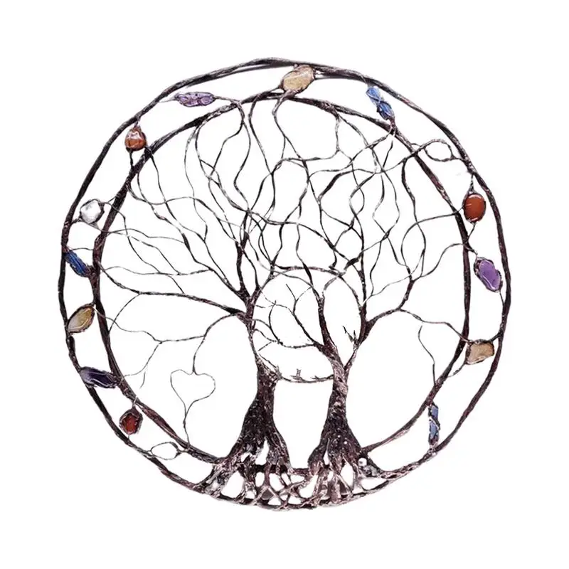 

Circle Of Life Round Iron Art Home Wall Hanging Decorations Metal Tree Wall Art Decor Tree Of Life Wall Ornaments Sculpture Gift