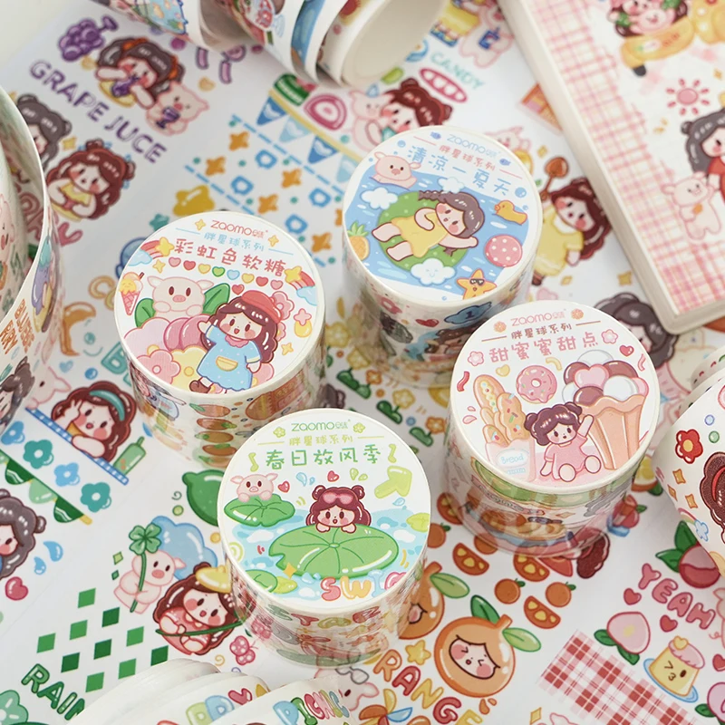 

Милые масляные Васи-ленты для полных девушек, школьные принадлежности, Маскировочная лента, клейкая лента, стикер