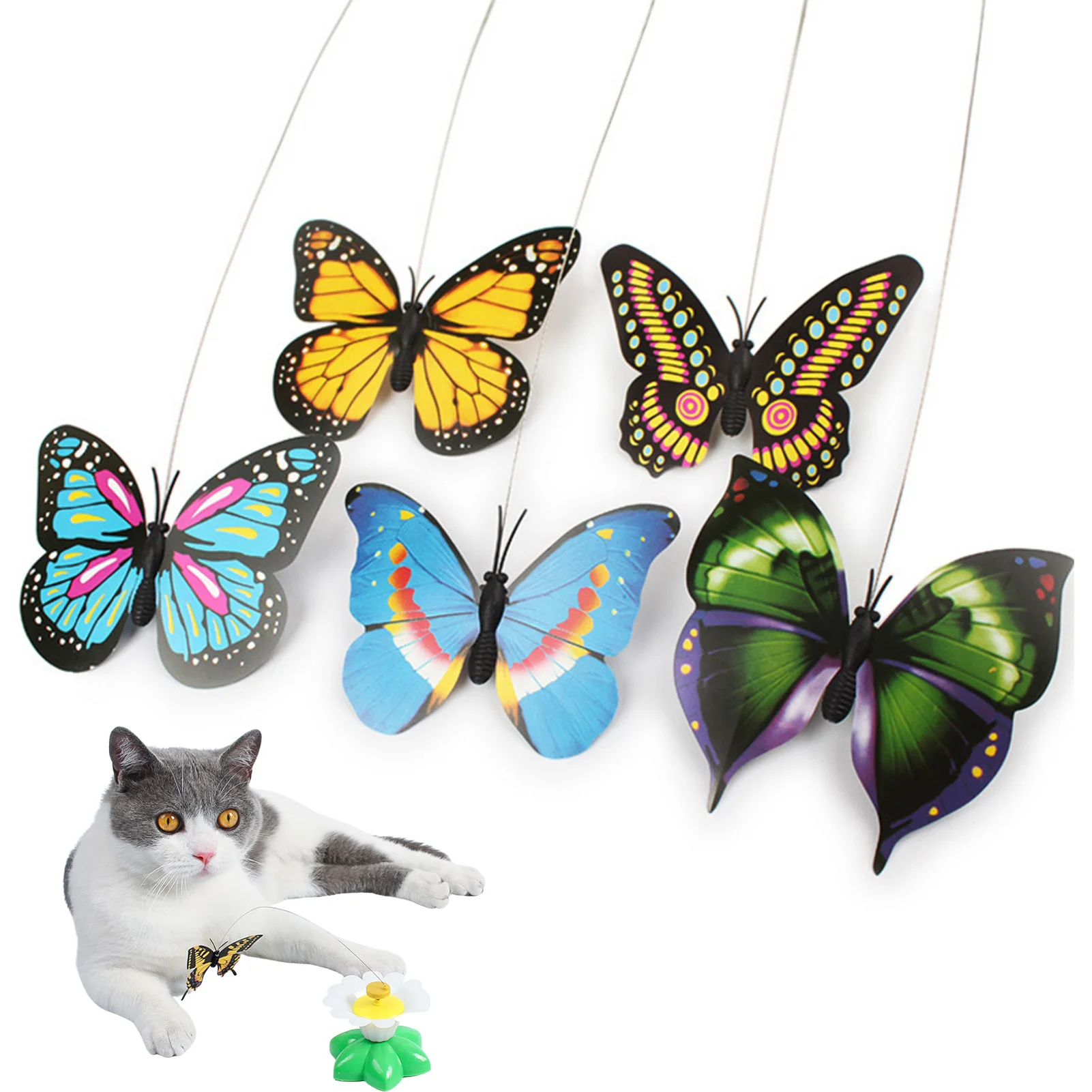 

Интерактивная бабочка, игрушки для кошек, автоматическая фотография для домашних кошек, флюгер, Бабочка, фотография для тренировок