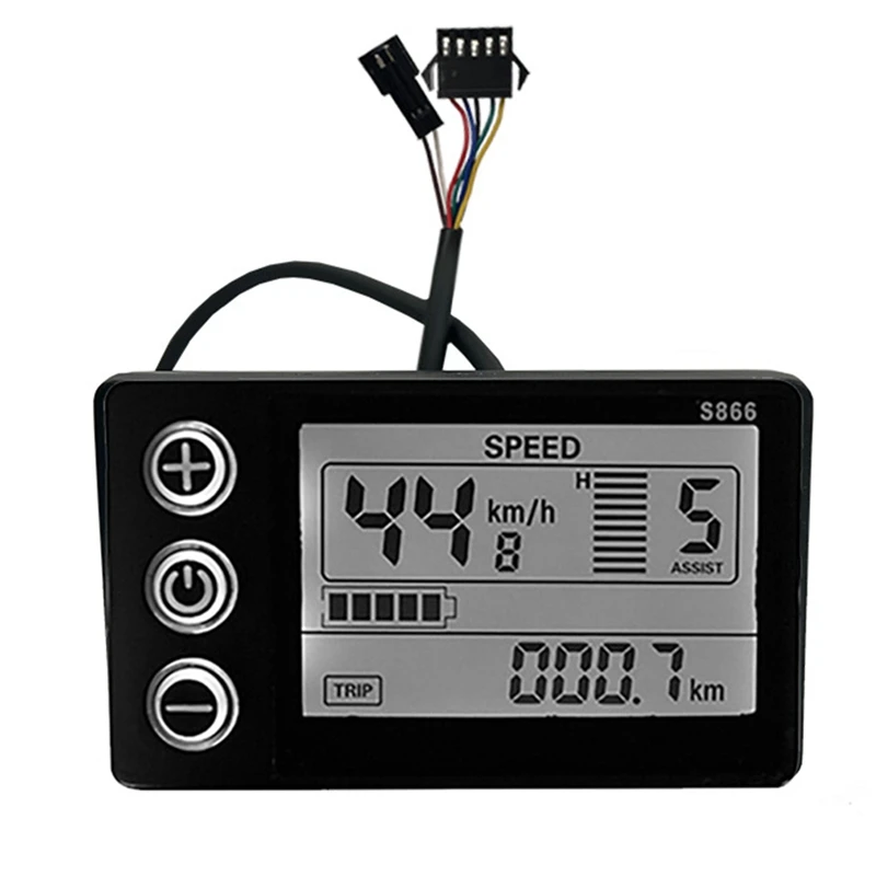 

Electric Bicycle Display 24V/36V/48V SM Connector LCD Display S866 Controller Panel Dashboard For Electric Bicycle Ebike