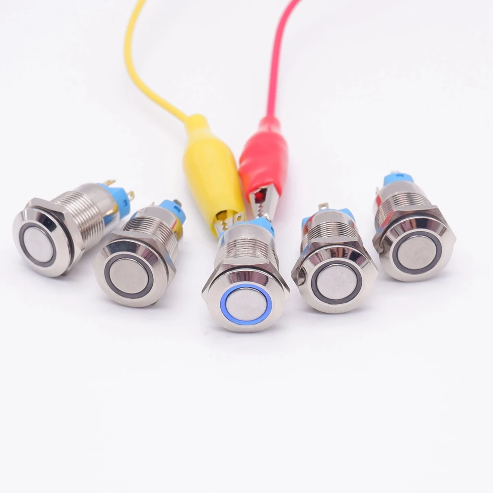 Водонепроницаемый металлический кнопочный переключатель с плоской высокой