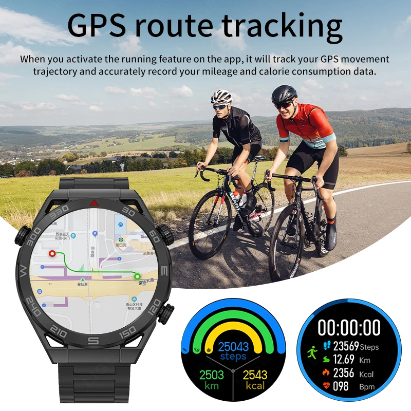 NFC ECG+PPG Smartwatch GPS Tracker Compass Ultimate Smart Watch Men AMOLED HD Screen Bluetooth Call Bracelet Watches for Huawei