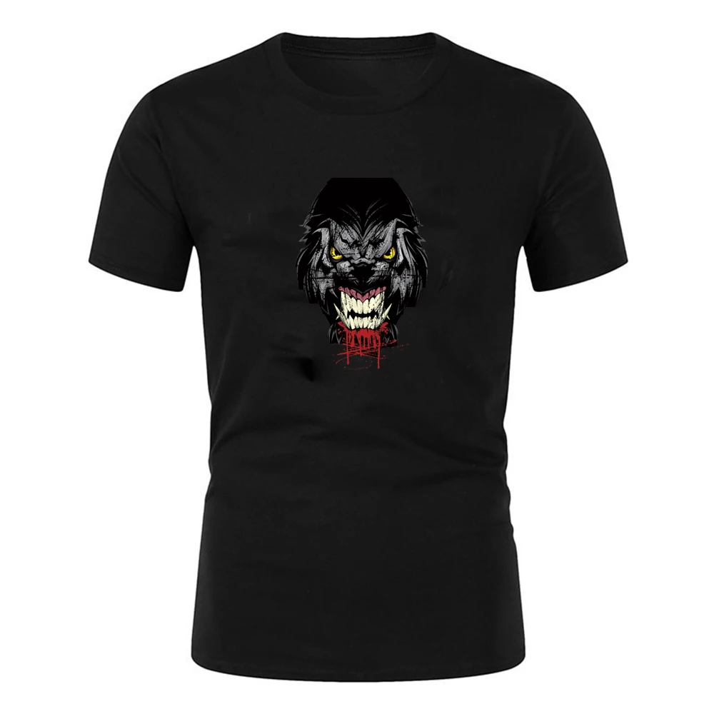 

Printed wolf Short sleeve T-shirts for men harajuku men's cotton t shirt p Oversized t-shirts Men clothes pop graphic t shirts