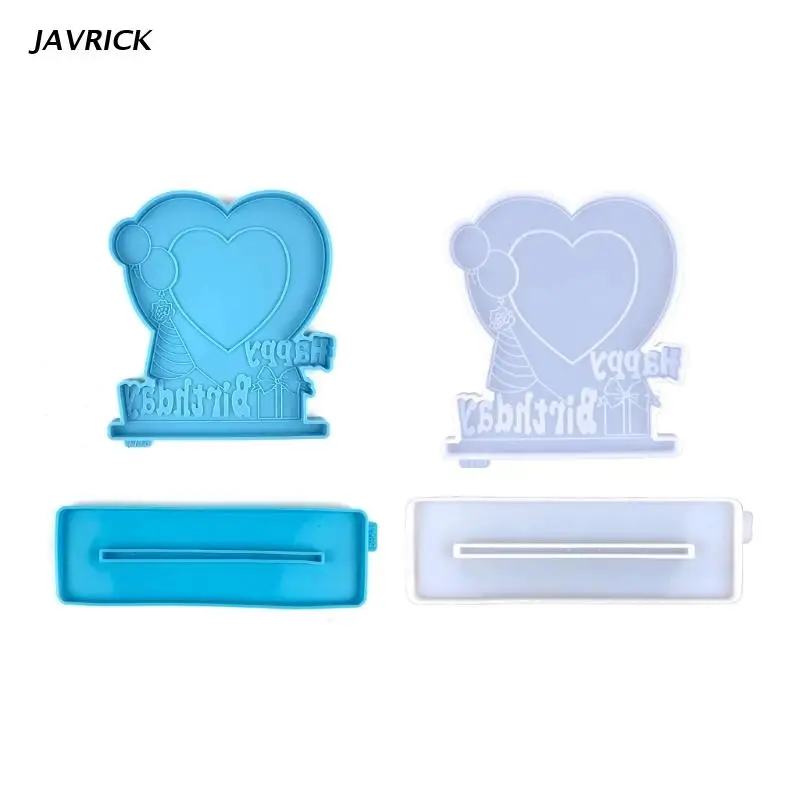 

Crystal Dropping Mould Happy Birthday Photo Frame Decoration Silicone Mould