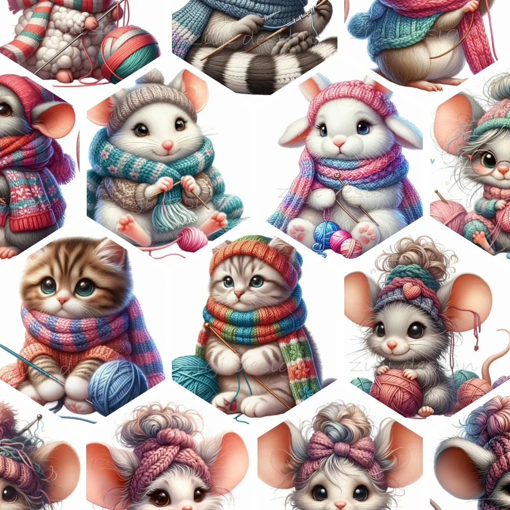 Набор для рисования с животными кролик кошка овечка шарф