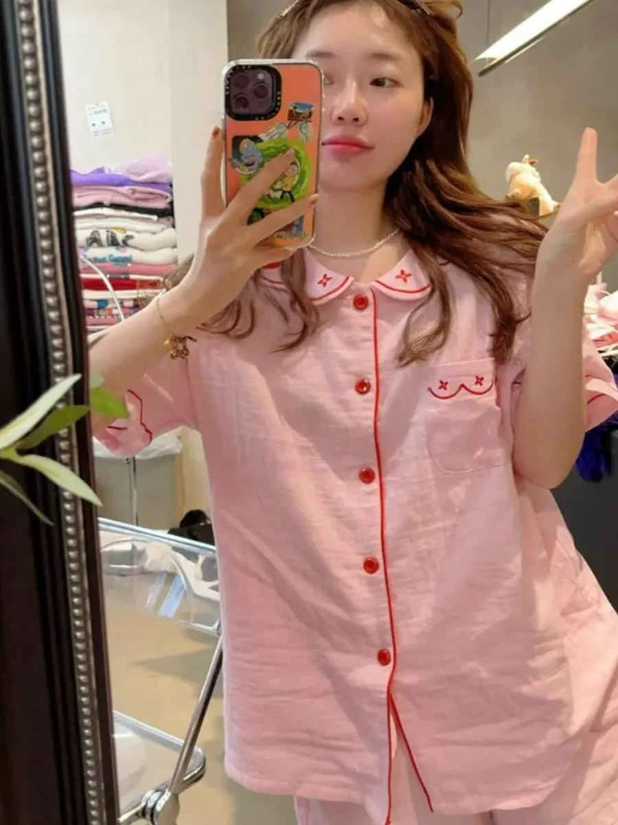 Chubby Girl Extra Large 0 00 кг-50 кг Домашняя одежда Женские весенне-осенние брюки с короткими