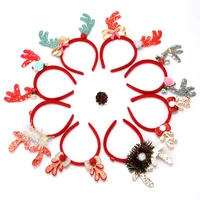 new christmas antlers scrunchie headband headwear bow holiday hair ties festive party decoration head jewelry hair accessories