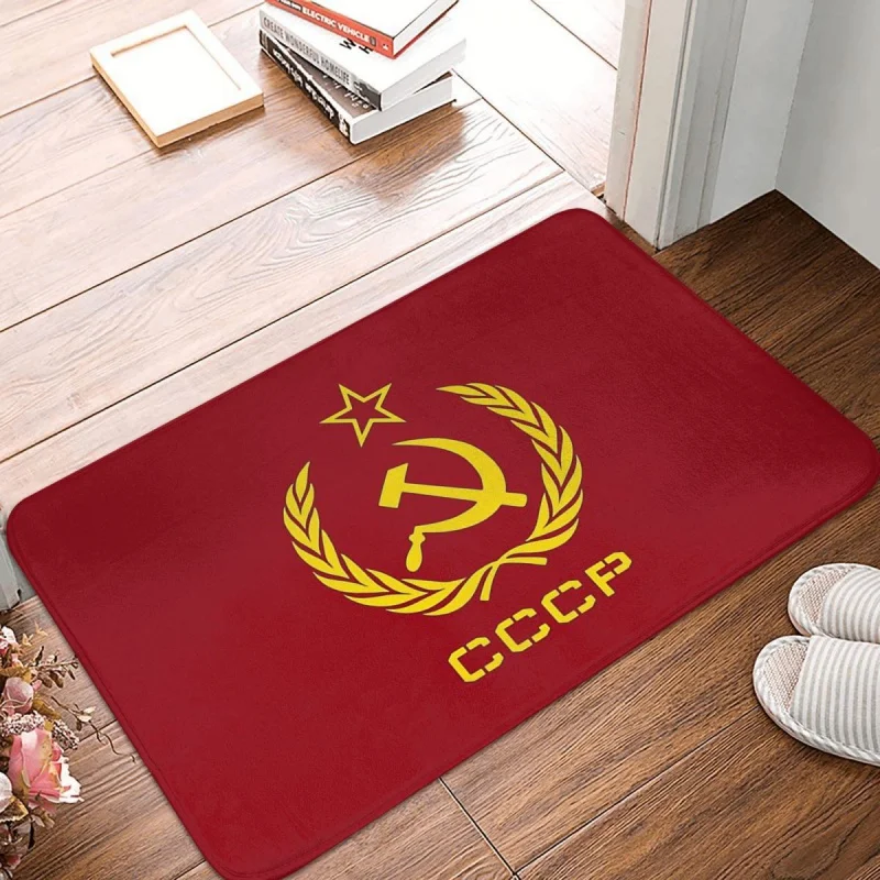 

CCCP USSR Soviet Union Bedroom Mat Russian Soviet Union Hammer And Sickle Communist Doormat Living Carpet Entrance Door Rug Home