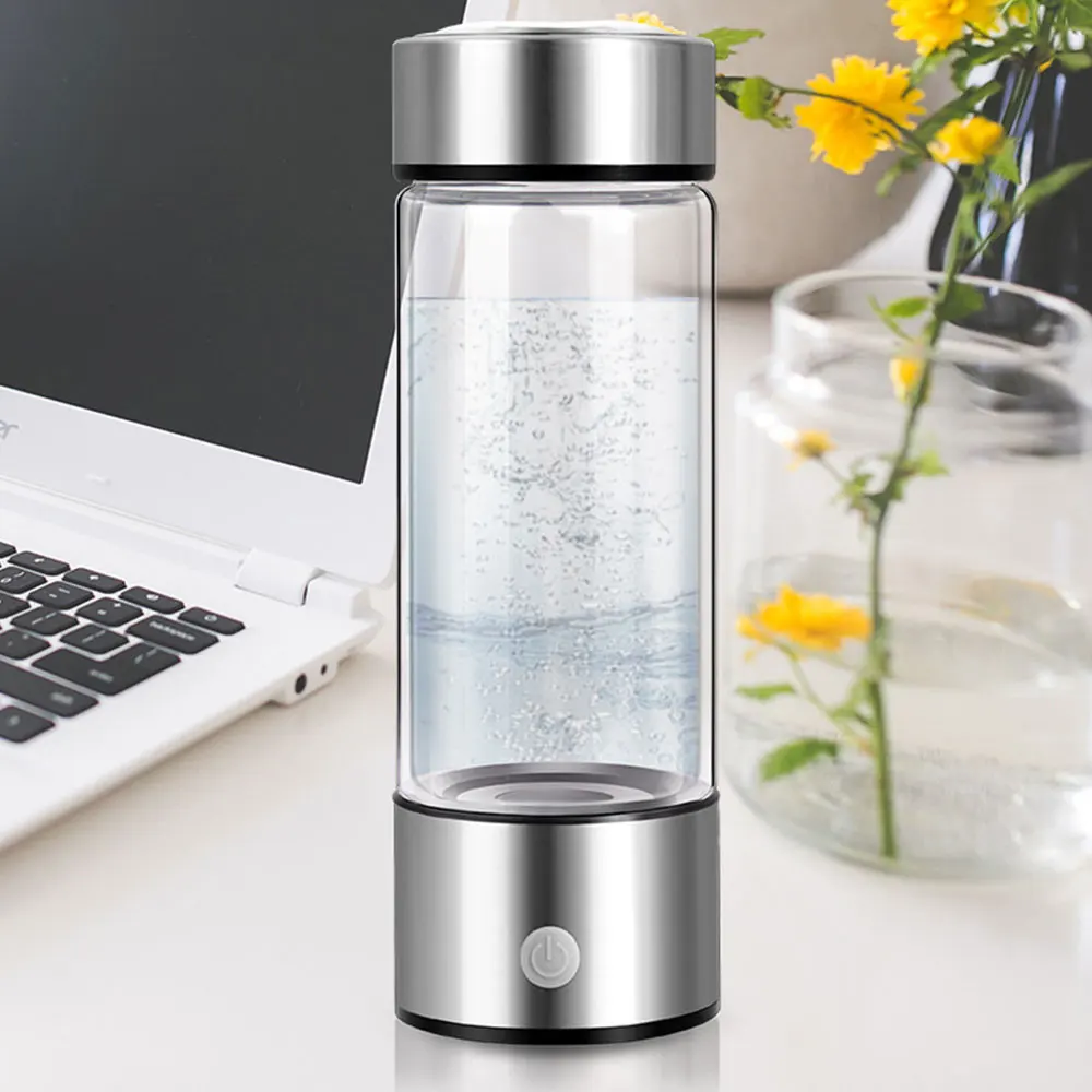 430ml Hydrogen Rich Water Bottle lonizer Alkaline Generator Portable Healthy Cup USB Rechargeable Anti-Aging Hydrogen Water