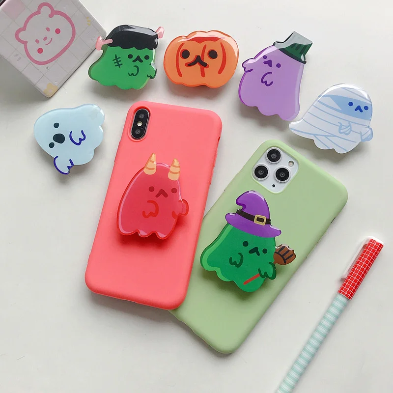 

INS Ghost Phone Holder Cartoon Drop Glue Retractable Phone Grip for IPhone Samsung Xiaomi Phone Accessories