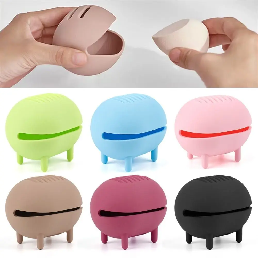 

Beauty Egg Storage Breathable Portable Silicone Storage Box Mini Puff Travel Storage Box Moisture-proof And Dustproof Stand Tool