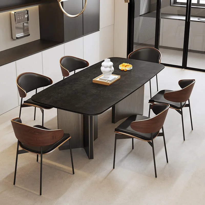 Роскошный современный обеденный стол в комплекте простота Скандинавский дизайн