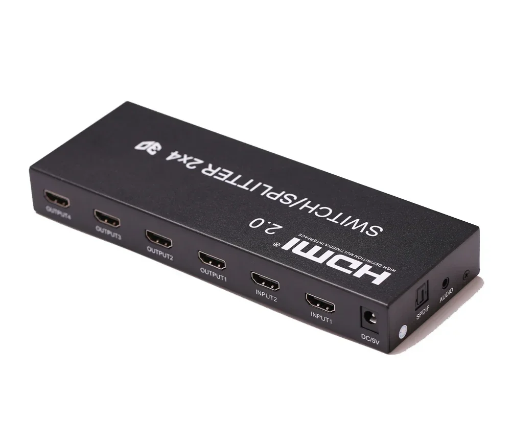 Фото 4K 60 Гц HDMI 2.0 2x4 Сплиттер-переключатель 3D-конвертер видео с аудиовыходом SPDIF, 2 входа 4 выхода для Mi Box, XBOX, PS3, PS4, ПК, подключения к телевизору №2