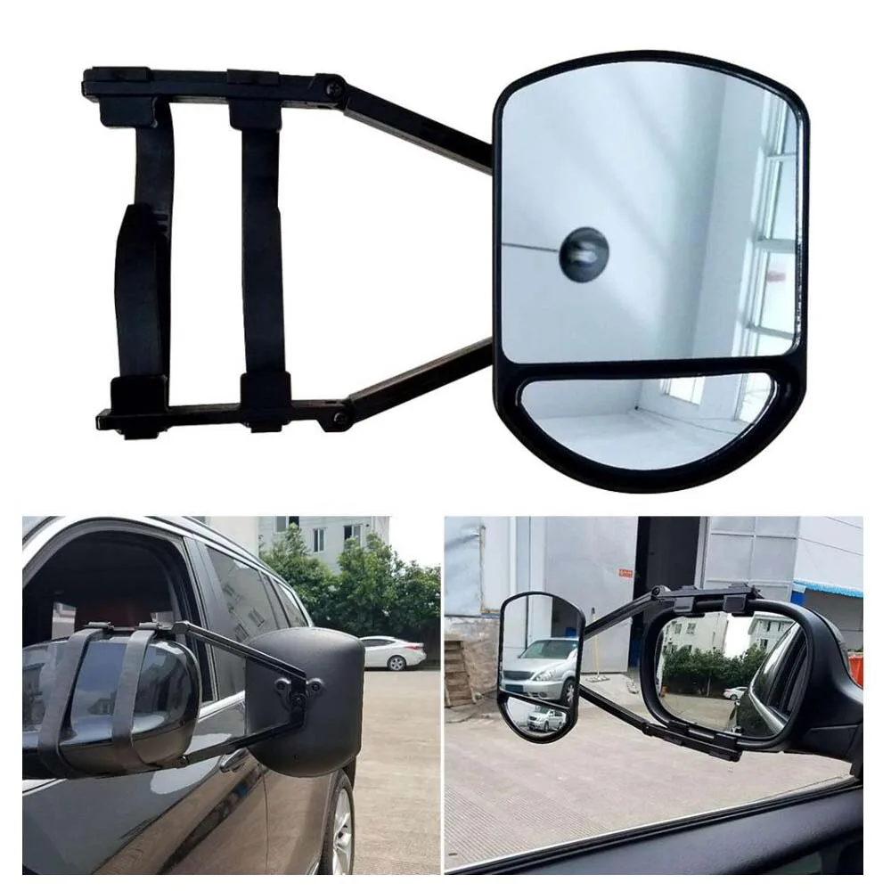 

Universal Caravan Trailer Car Towing Mirror Adjustable Tow Mirror Extension Strap Rear View Side Spot Blind Convex Truck