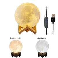 led bedroom decor night light 3d print moon lamp usb 3 colors atmosphere lamp childrens gift room decorate for home lighting
