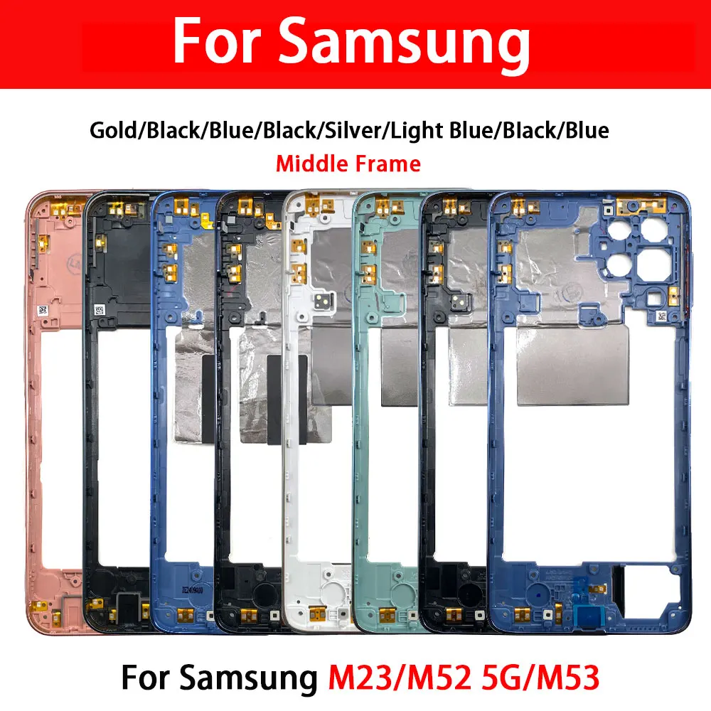 

5Pcs/lots Housing Middle Frame Bezel Middle Plate Cover For Samsung Galaxy M23 M52 M53 5G M236B M536 Middle Frame Holder Housing