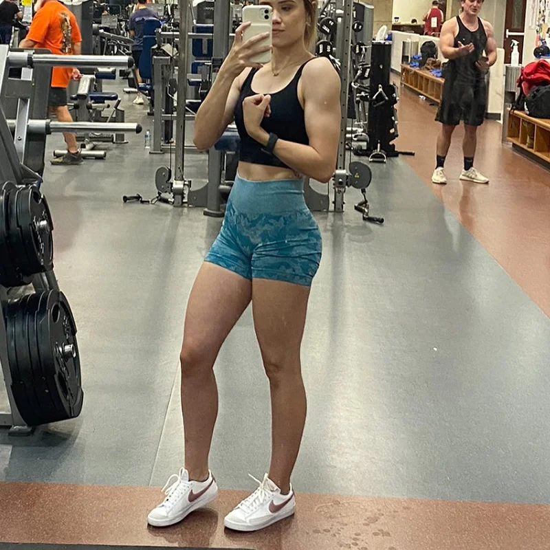 

Camouflage Seamless Shorts Fitness Pants Women's Hip Lift Elastic Breathable Quick-drying Breathable High Waist Running Fitness