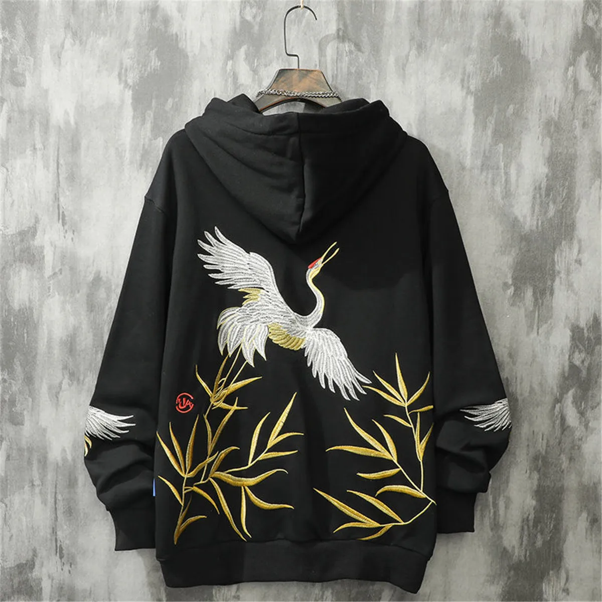 

Черная толстовка с вышивкой в стиле Харадзюку, Повседневная мультяшная женская уличная одежда, осенний уличный стиль, Япония, Ulzzang, мужские ...