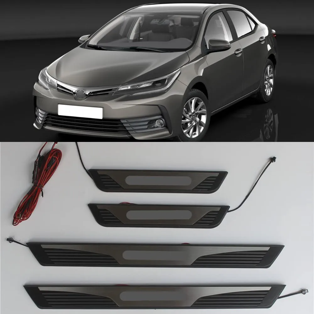 

Car Styling Stainless Steel Led Door Sill Scuff Plate Guard Sills Protector Trim For Toyota Corolla 2014-2019