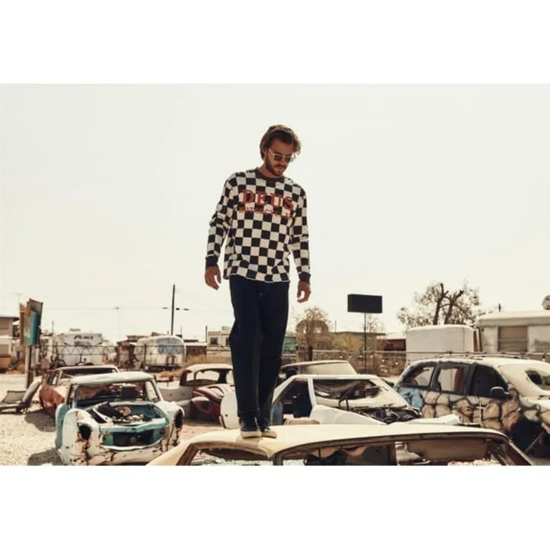 Футболка велосипедная с длинным рукавом дышащая в стиле ретро