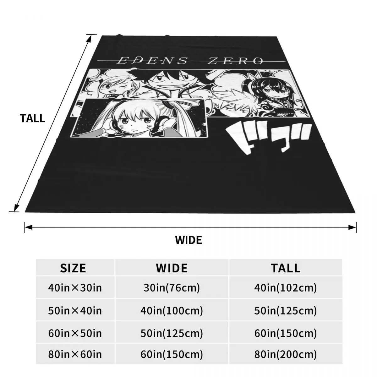 Мягкое теплое одеяло FAIRY-TAIL Manga декоративное плюшевое с графическим рисунком для