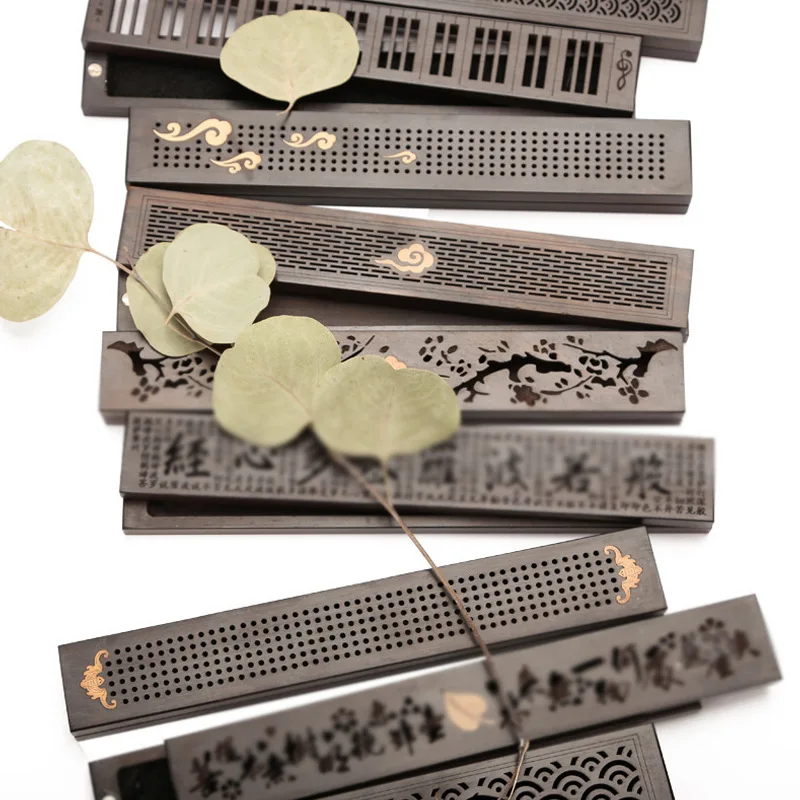 

Vintage Hollow Incense Burner, Black Sandalwood Incense Box for Chinese Incense Wholesale