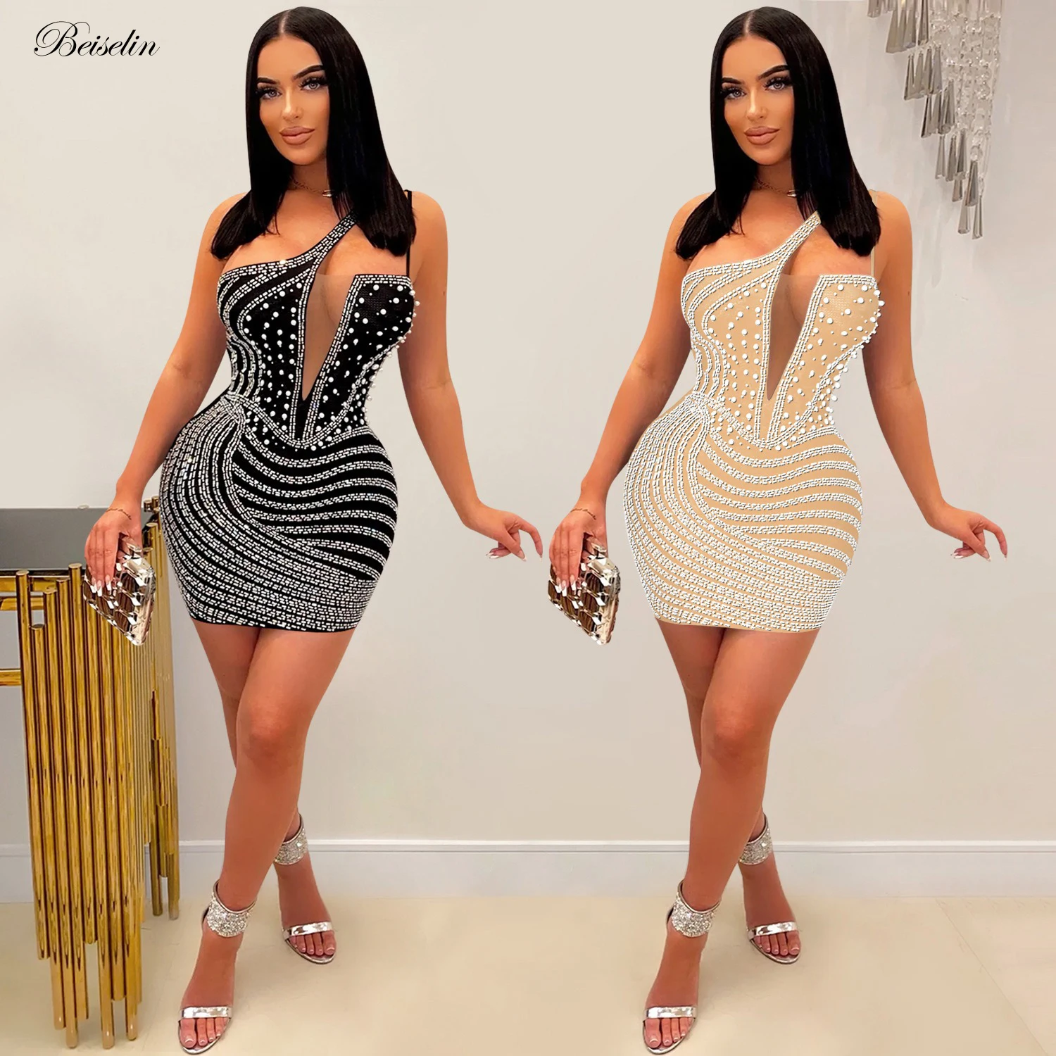 

Модель 2023 года, элегантное модное дизайнерское платье, летнее офисное мини-платье в полоску с воротником-лодочкой без бретелек, для ночного клуба