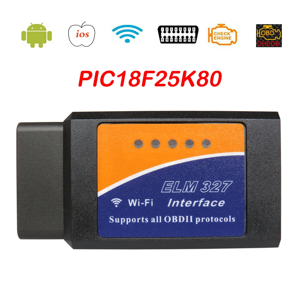 ELM327 V1.5 WIFI iOS PIC18F25K80 OBD2 авто Elm 327 V 1 5 ELM-327 OBD 2 диагностический инструмент для Android EOBD