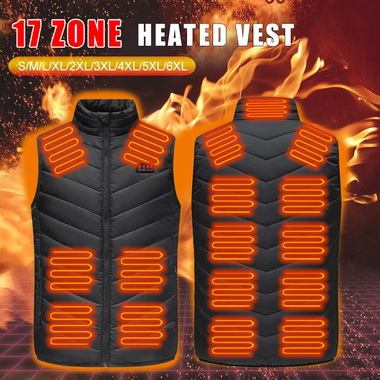 17 Areas Usb Heated Jacket Men Women Electric Heated Vest Heating Vest Heated Bodywarmer Usb Inner Heat Vest Veste Chauffante