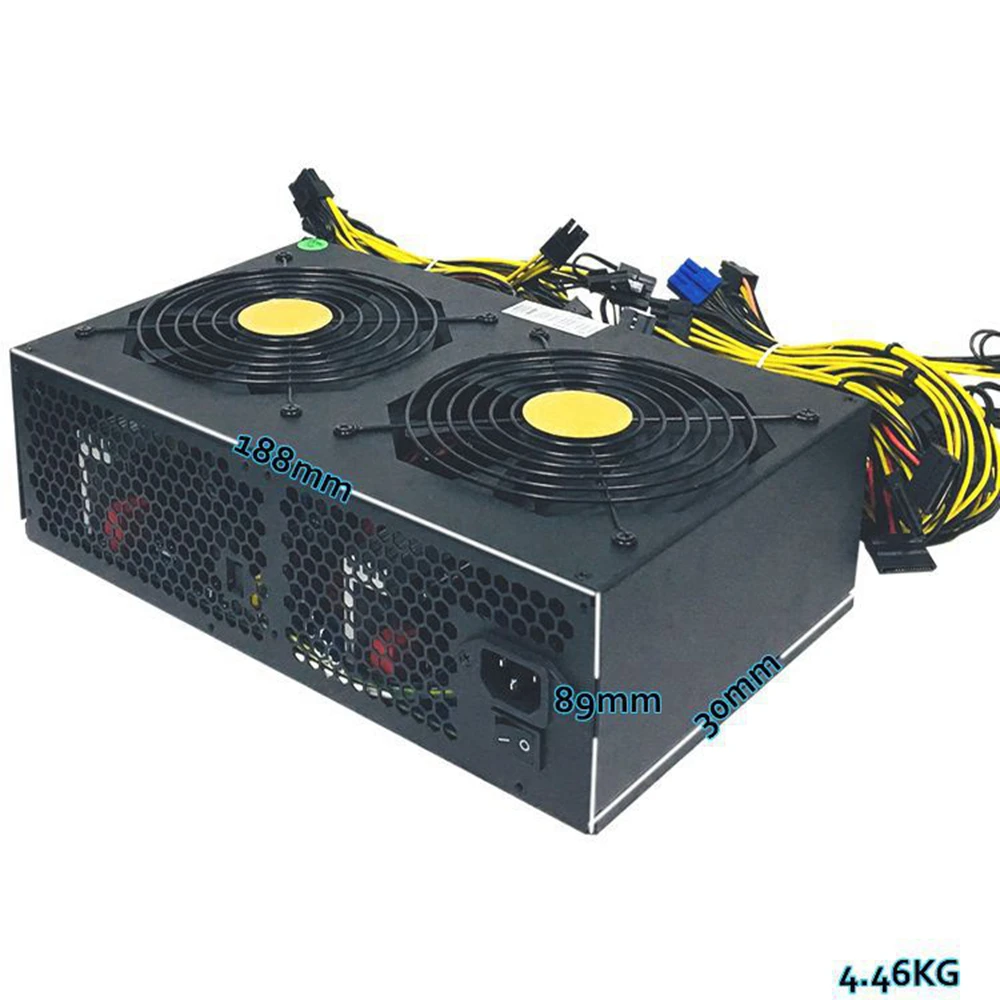 

3600W Power Supply For 12GPU Mining ATX PSU ETH/Bitcoin Miners 180-240V PSU